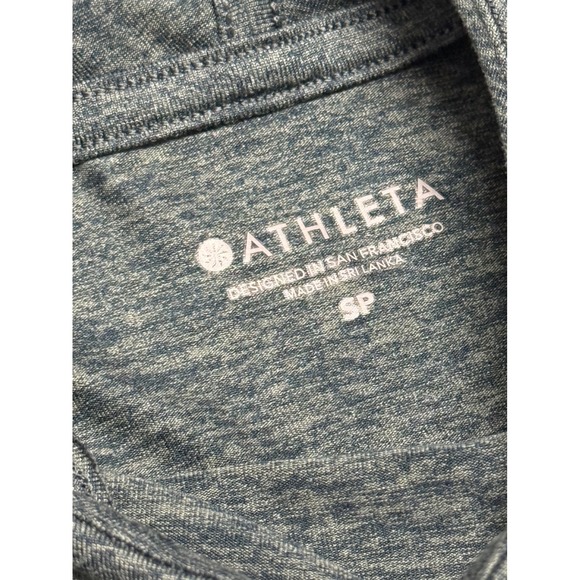 Athleta Womens Small Petite Heathered Blue Cowl Neck Pullover Hoodie RN 54023 - Picture 3 of 4